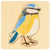 Puzzel pimpelmees, vier stukjes, hout