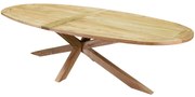 Ellips dining tuintafel 280x130xH76 cm met kruispoot teak