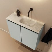 Mondiaz Ture DLux toiletmeubel 60cm greey met wastafel ostra rechts zonder kraangat