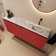 Mondiaz Ture DLux toiletmeubel 120cm fire met wastafel glace rechts zonder kraangat