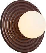 Retro wandlamp bruin met opaal rond 20cm IP44 - Lila