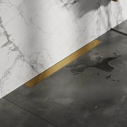 Brauer Douchegoot - 80x7.5cm - muurflens - tegelinlegrooster omkeerbaar - RVS - geborsteld goud DR-MRFW80GG