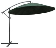 vidaXL Zweefparasol met aluminium paal 3 m groen