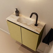 Mondiaz Ture DLux toiletmeubel 60cm oro met wastafel frappe midden met kraangat