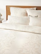 Jacquard mousseline dekbedovertrek Jasmina met bloemenpatroon in beige