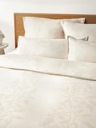 Jacquard mousseline dekbedovertrek Jasmina met bloemenpatroon in beige