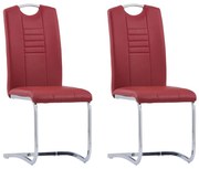 vidaXL Eetkamerstoelen 2 st kunstleer rood