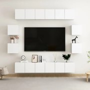 vidaXL 10-delige Tv-meubelset bewerkt hout wit