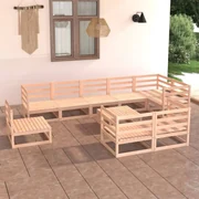 vidaXL 10-delige Loungeset massief grenenhout