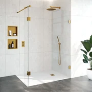 Brauer JC profielloze inloopdouche 140/30cm goud geborsteld