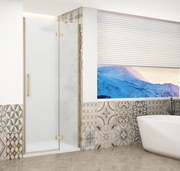Gelco Trinity douchedeur 80cm rechts met mat glas goud