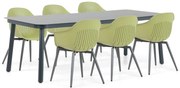 Tuinset 6 personen 220 cm Aluminium Groen Lifestyle Garden Furniture Lissabon/Tavano