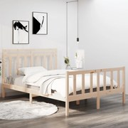 vidaXL Bedframe massief hout zwart 120x190 cm 4FT Small Double