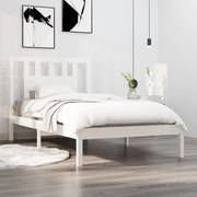 vidaXL Bedframe massief grenenhout wit 100x200 cm