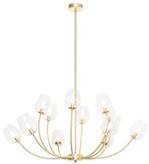 Klassieke hanglamp goud met glas 12-lichts - Elien Klassiek / Antiek G9 rond Binnenverlichting Lamp