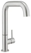 Crosswater Tube eengreeps keukenkraan met draaibare vlakke uitloop geborsteld RVS TU713DS