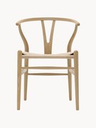 Houten stoel CH24 Wishbone Chair met handgevlochten zitvlak