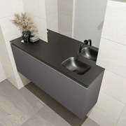 Mondiaz Olan 120cm toiletmeubel dark grey met wastafel urban rechts geen kraangat