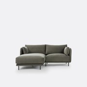 Compacte hoekbank links, fluweel Victor