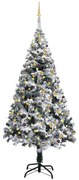 vidaXL Kunstkerstboom met LED's en kerstballen 240 cm PVC groen