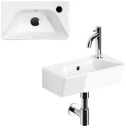 Clou InBe Fonteinset - 40.5x22.5x11cm - met kraan - met waste - met sifon - wit keramiek - chroom IB/03.03095