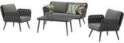 Rhodos stoel bank loungeset 4 delig rope