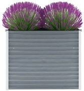 vidaXL Plantenbak verhoogd 100x40x77 cm gegalvaniseerd staal grijs