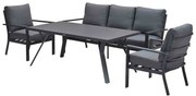 Garden Impressions Senja lounge dining set stoel-bank 4-delig mystic grey