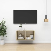 vidaXL Tv-wandmeubel 37x37x72 cm spaanplaat sonoma eikenkleurig