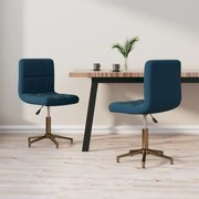 vidaXL Eetkamerstoelen draaibaar 2 st fluweel blauw