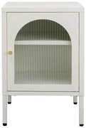Kare Design Paros Nachtkastje Met Ribbelglas Off White - 40x35x60cm.