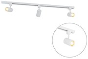 Modern railsysteem met 3 Spot / Opbouwspot / Plafondspots wit 1-fase - Iconic Jeana Modern GU10 Binnenverlichting Lamp