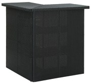 vidaXL Hoekbartafel 100x50x105 cm poly rattan zwart