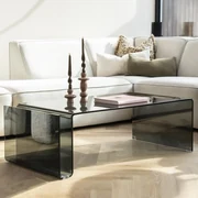 By-Boo Shadow Salontafel Gebogen Glas Bruin - 120 X 60cm.