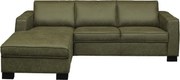 Loungebank - Shuffle - links - leer Dalton groen 14