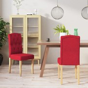 vidaXL Eetkamerstoelen 2 st stof wijnrood