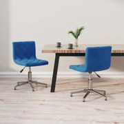 vidaXL Eetkamerstoelen draaibaar 2 st fluweel blauw