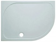 Crosswater Shower Tray douchebak 120x80x4.5cm rechts inclusief 90mm afvoer 55 radius met antikalkbehandeling polybeton wit SRQ81200RH