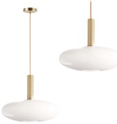 Hangende Plafondlamp Melkglas Goud Wit APP668-1CP