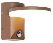 Buiten wandlamp met bewegingsmelder roestbruin incl. LED IP54 bewegingssensor - Esmee Modern IP54 Buitenverlichting rond