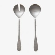 Set Van 2 Saladebestekken Van Roestvrij Staal Aina Zilver - Sklum