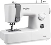 VEVOR Geautomatiseerde naaimachine voor beginners met 18 steektoepassingen, pedaal en led-lampje, stevig metalen frame, digitale naaimachine met krachtige motor voor knutselen en repareren, wit