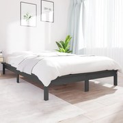 vidaXL Bedframe massief grenenhout grijs 120x190 cm 4FT small double