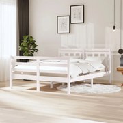 vidaXL Bedframe massief hout wit 140x200 cm