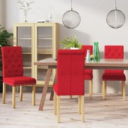 vidaXL Eetkamerstoelen 4 st stof wijnrood