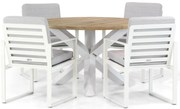 Tuinset Rond 4 personen 120 cm Aluminium Wit Santika Furniture Santika