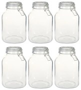 vidaXL Potten met sluiting 6 st 3 L glas