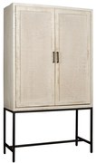 Tower Living Witte Kast Mangohout Met Rotan Carini - 110x45x190cm.