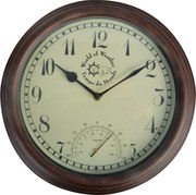 Esschert Design Waterdichte buitenklok - incl. thermometer