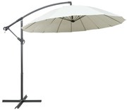 vidaXL Zweefparasol met aluminium paal 3 m wit